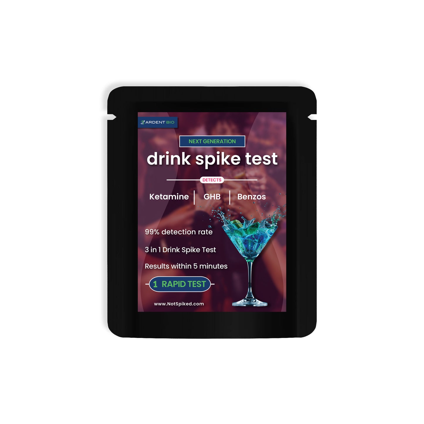 Drink Spiking Test Cassette (GHB, KET, BZO), 2nd Generation